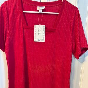 LulaRoe Martha square neck top Size L